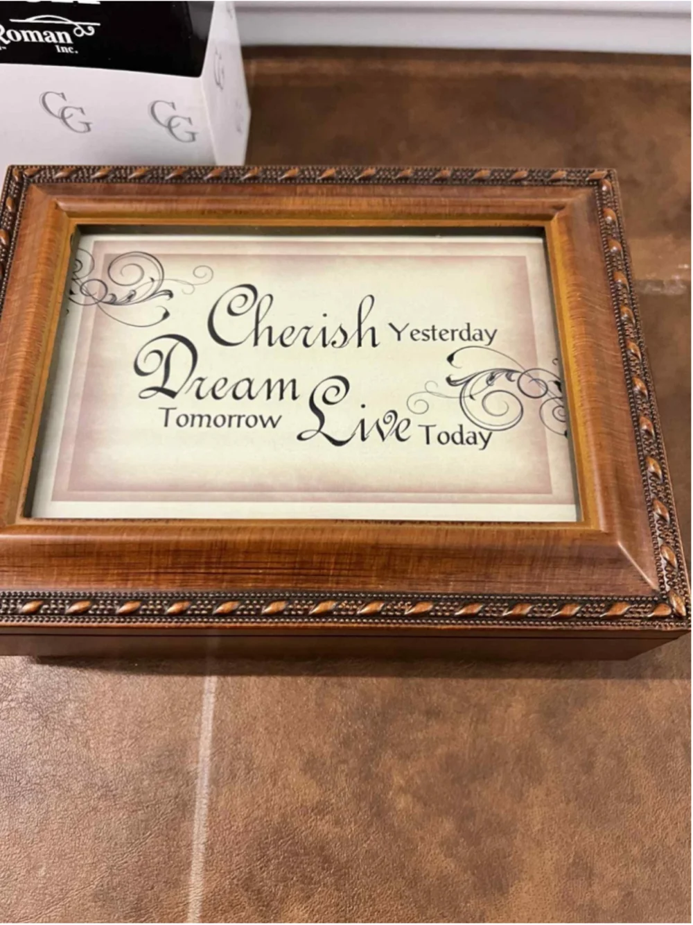 Cottage Garden Musical Jewelry Box Cherish Yesterday Dream Tomorrow New in Box